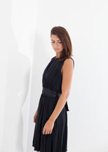 Load image into Gallery viewer, Sleeveless Pleated Dress in Navy